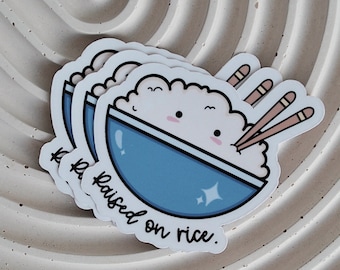 ライスボウルビニールステッカー | かわいいステッカー、ライス