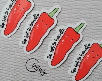 Cute Hot Spicy Pepper Sticker, Kawaii Asian Food Sticker, Red Green Chili Pepper Stickers, Cute Foodie Sticker, Waterproof Vinyl Sticker