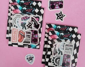 Tatuajes temporales para fiestas de cumpleaños infantiles, ¿Cuál es mi edad otra vez?, Parpadea y tengo 2 años, Cumpleaños punk rock emo