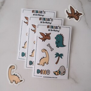 Dinosaur Birthday Favors, Cute Sticker Sheets, Personalized Party Favors, Favor Stickers, Dino Stickers, Party Favors For Kids, Custom Favor