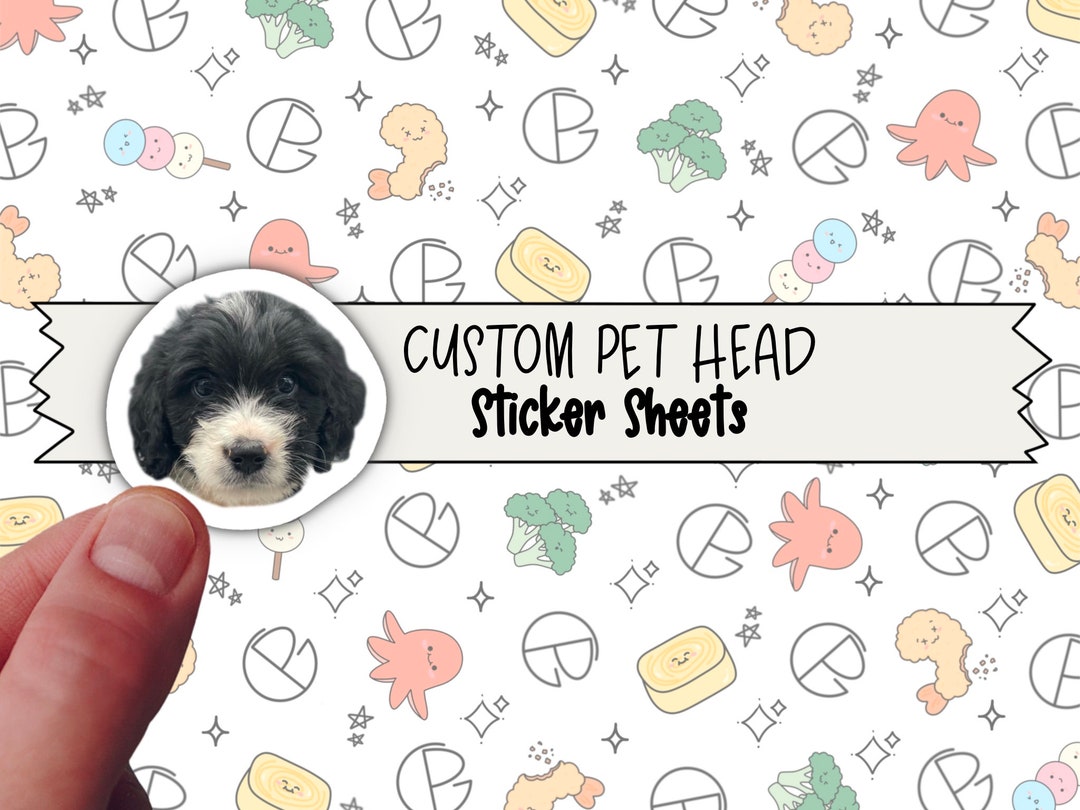 Pets Rectangular Note Sticker Custom Pet Stickers, Personalized Pet Stickers, Tiny Customized Photo ...