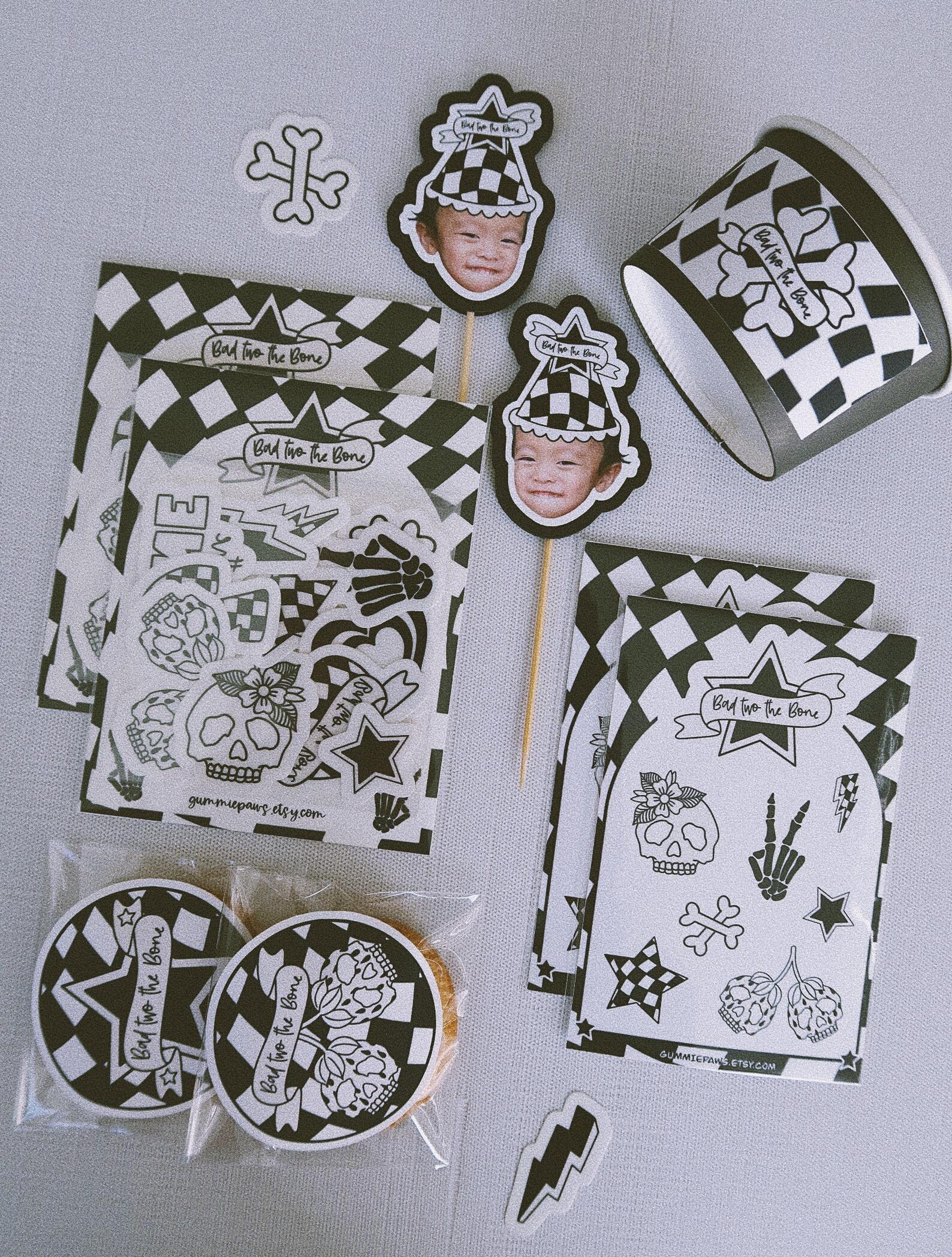 Bad Two the Bone, Cool Party Favors, Birthday Stickers, Sticker Sheets ...
