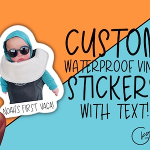 Custom Glossy Waterproof Vinyl Stickers With Text, Personalized Stickers, Holographic Custom Photo Stickers, Laptop, Water Bottle Vinyl