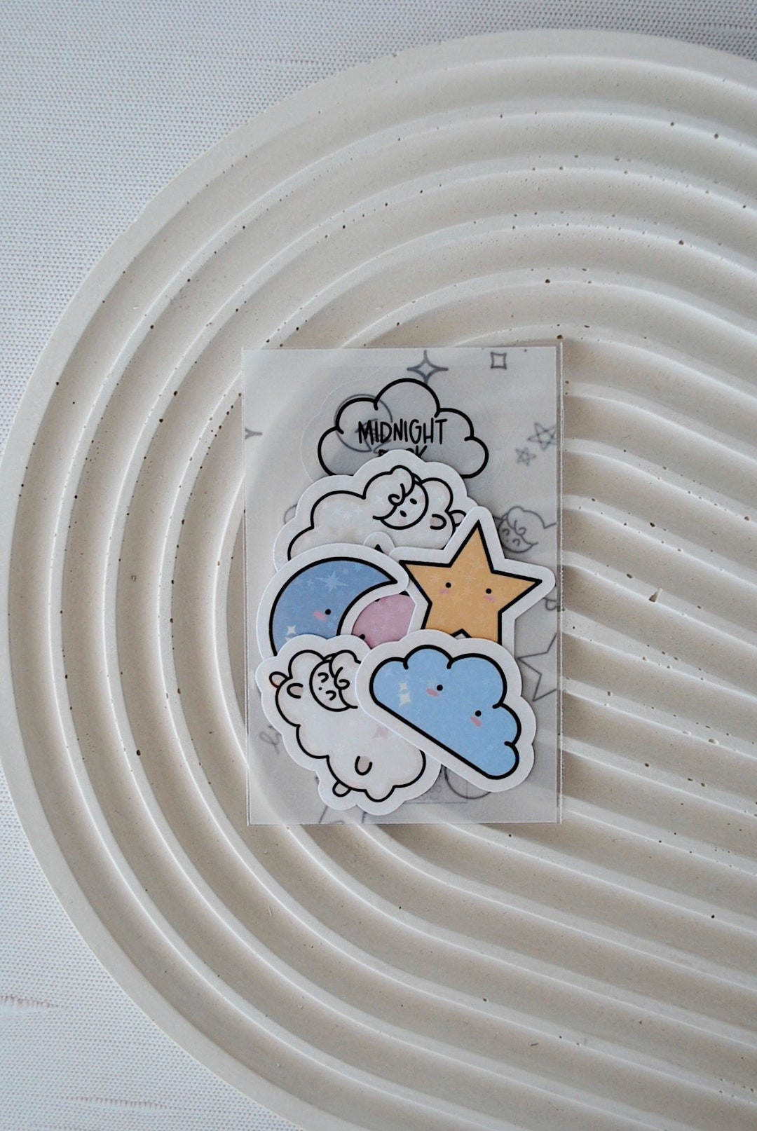 Cute Kawaii Sticker Pack, Stars and Moon Stickers, Waterproof