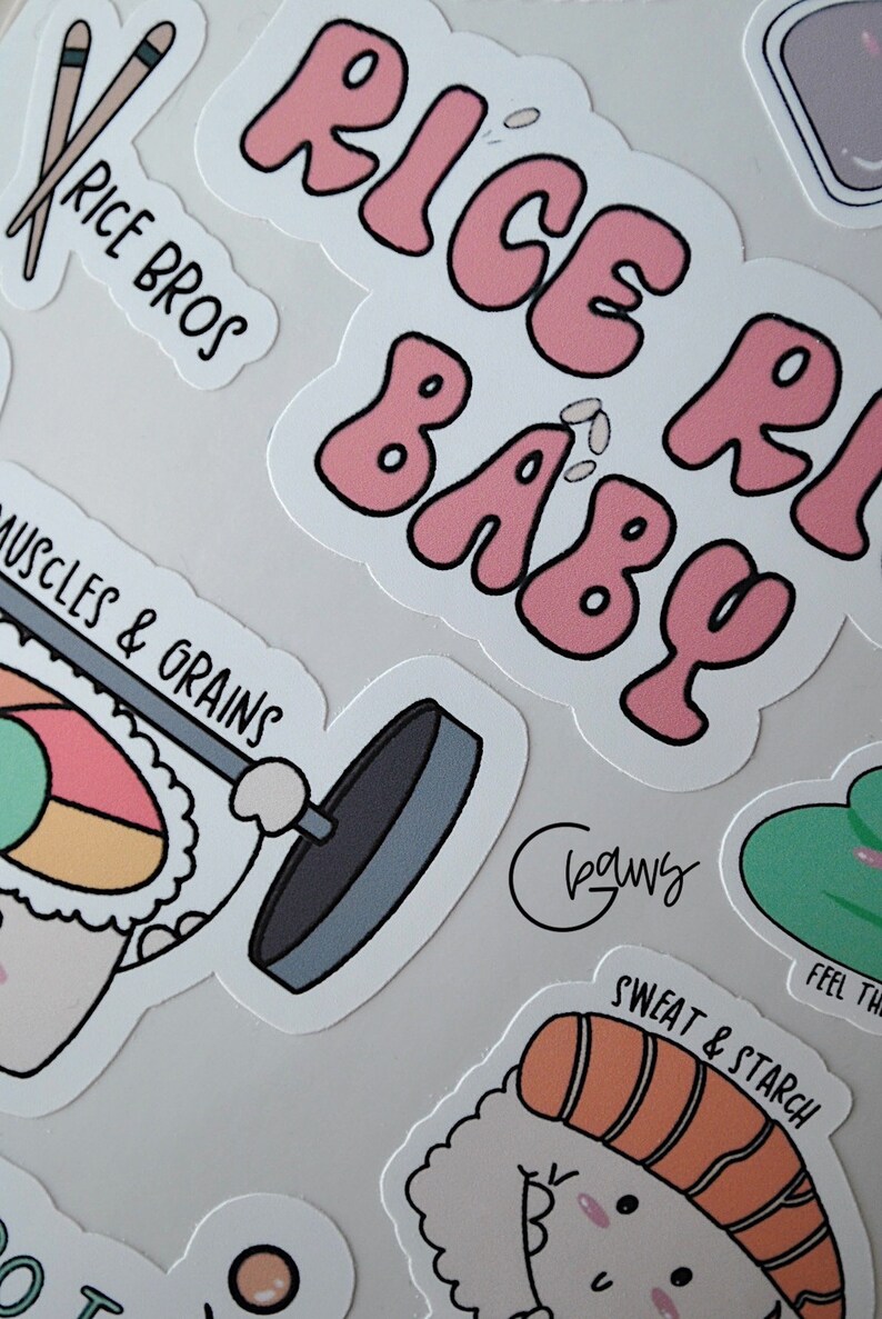 Cute Kawaii Sushi Sticker Sheet Asian Food Sticker - Etsy