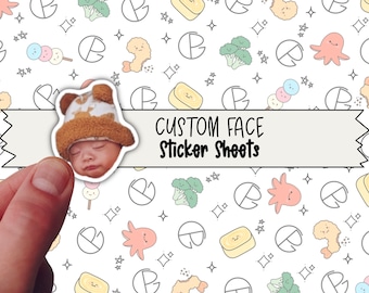 Custom Photo Stickers, Personalized Face Sticker, Tiny Photo Face Sticker, Matte Gloss Planner Sticker, Gift Bag, Baby Shower, Bachelorette