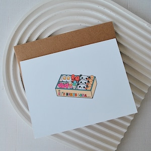 Jolie carte de cuisine asiatique, carte boîte à bento, carte pour les amateurs de cuisine, jolie carte tu me manques, carte d'amitié, carte d'amour, jolie carte d'interurbain