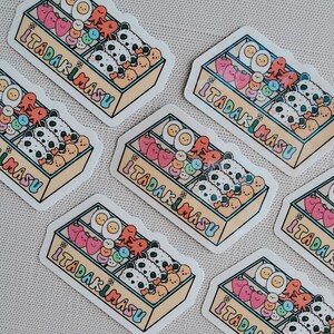 Cute Lunch Box Sticker, Kawaii Bento Box Sticker, Cute Food Sticker, Asian Food Sticker, Gift For Foodies, Cute Holographic Vinyl Sticker image 2