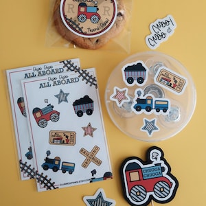 Chugga Chugga Choo Choo, Zug Geburtstag, Zugaufkleber Bögen, Geburtstagsaufkleber, lustige Partygeschenke, Goodie Bag Geschenke