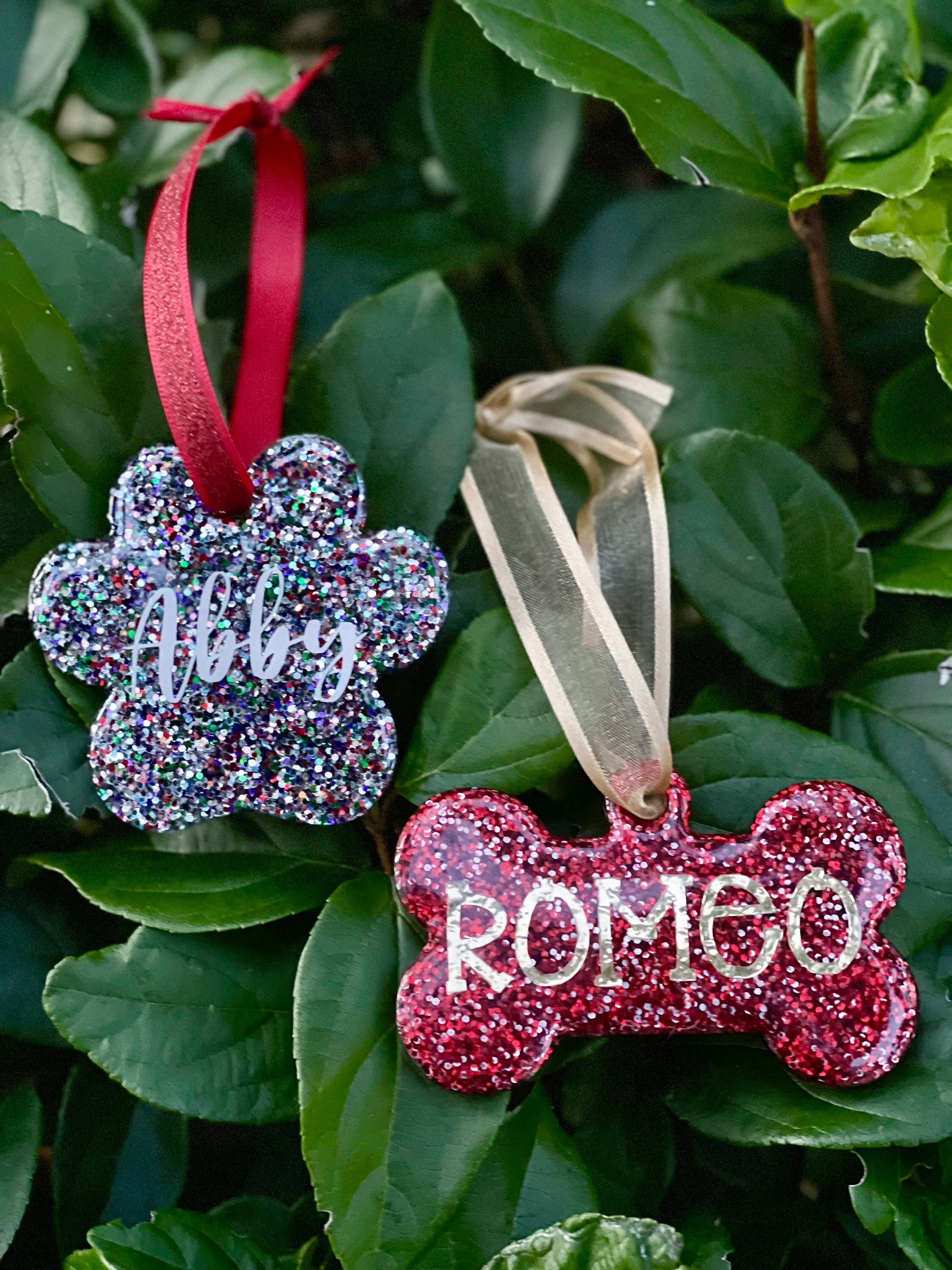 Personalized Glitter Pet Ornament Custom Pet Ornament Dog Etsy