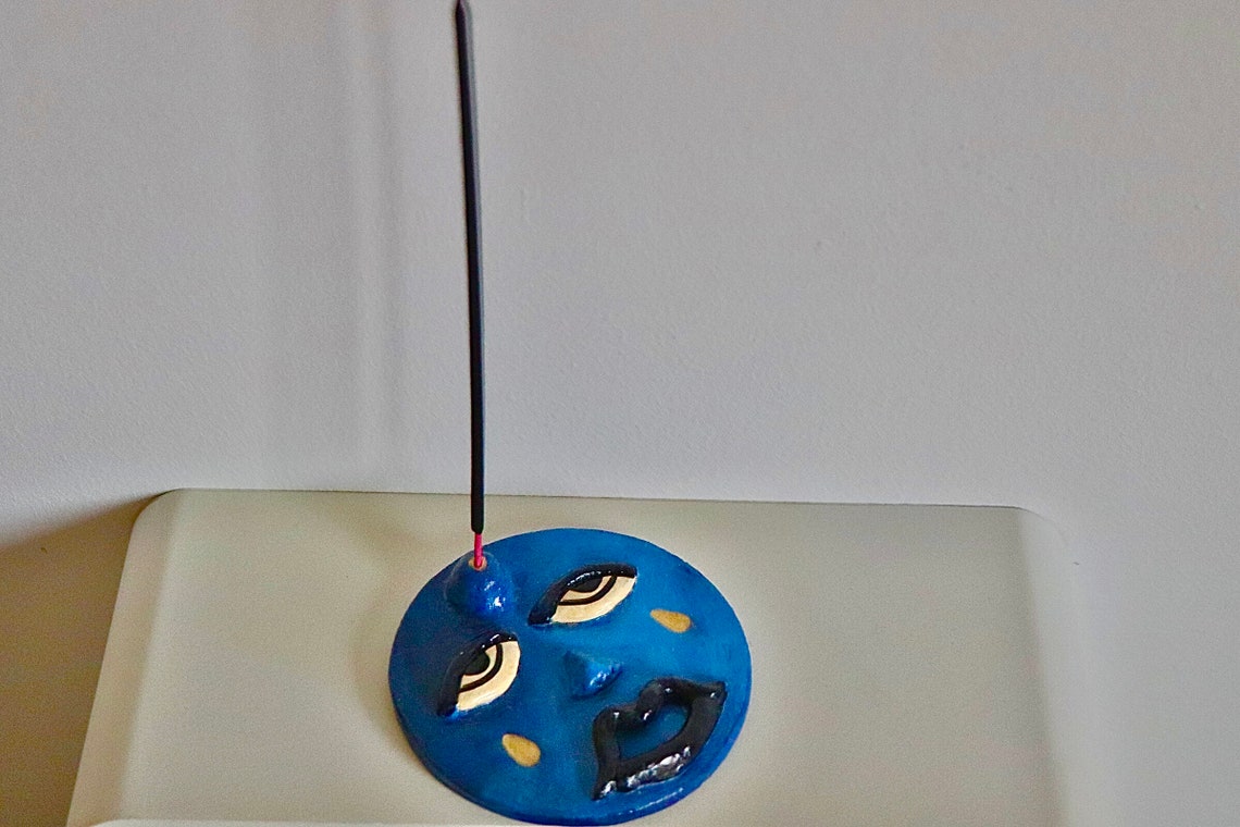 Handmade Clay Incense HolderFace Incense BurnerFace Figure Etsy
