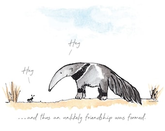 Unlikely Friendship, Signed Giclée Art Print, A4