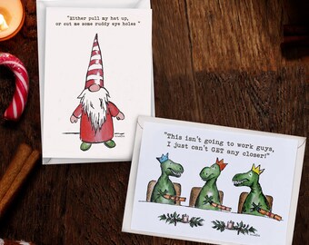6 Pack of Christmas Cards (Dino Dilemma & Disgruntled Gonk)
