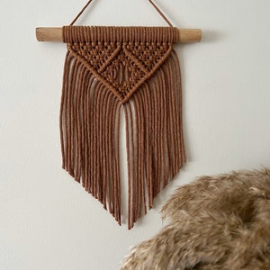 Macrame wall hanging for beautiful apartment, cute adding for family room, fibre art for modern interior, earth tones, geometric pattern