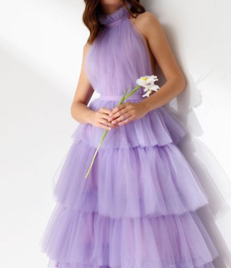 Lavender Wedding Guest Dress Mauve Tulle Dress Women Mauve Tea | Etsy