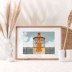 Lighthouse Printable Wall Art, Instant Download, Blue Poster, Wes Anderson Movie Art Print, Movie Poster, Printable Poster, Travel Poster