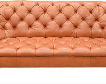 Vintage Tufted Leather Sofa, likely Ralph Lauren Home