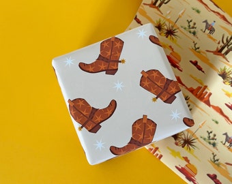 Cowboy Cowgirl Boot Boots Luxury Wrapping Paper Gift Wrap Birthday