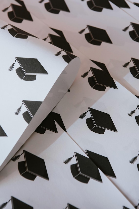 Luxury Graduation Wrapping Paper Graduate Gift Wrap Congratulations Well Done You Did It Mortar Board