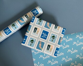 Personalised Father's Day Stamp Wrapping Paper