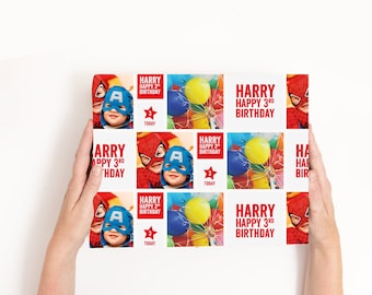 Kids Birthday Personalised Photo Wrapping Paper