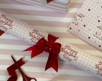 Be My Valentine Type Love Wrapping Paper Gift Wrap Boyfriend Girlfriend Husband Wife Fiance Love You Valentine's Heart