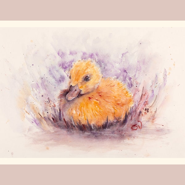 Giclée Print, Art Print, Cute Animal, A4, A3 - Print of original Watercolor Painting - Cute Duck