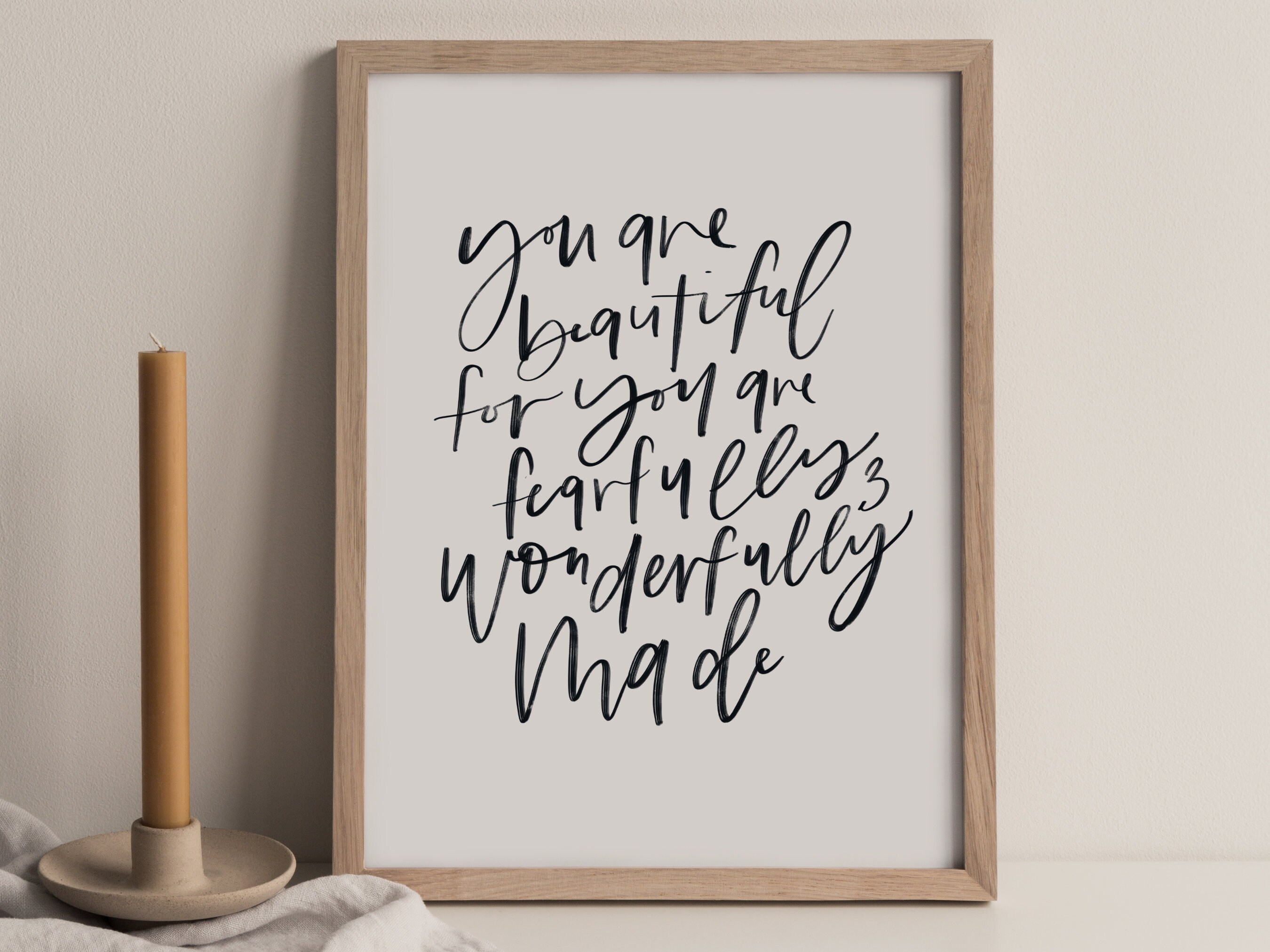 You Are Beautiful Sign Fearfully and Wonderfully Made Poster Etsy