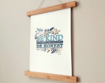 Impresión de pared motivacional divertida, firmada, con detalles de lámina plateada y honestidad brutal