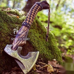 Viking Axe Real SHINY CRAFTS-Camping Axe Tomahawk Viking Bearded