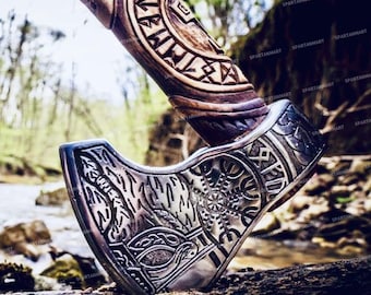 Personalized Handmade Viking Bearded Axe – Hand-Forged Decorative Hatchet – Best Man Gift, Birthday Gift for Him