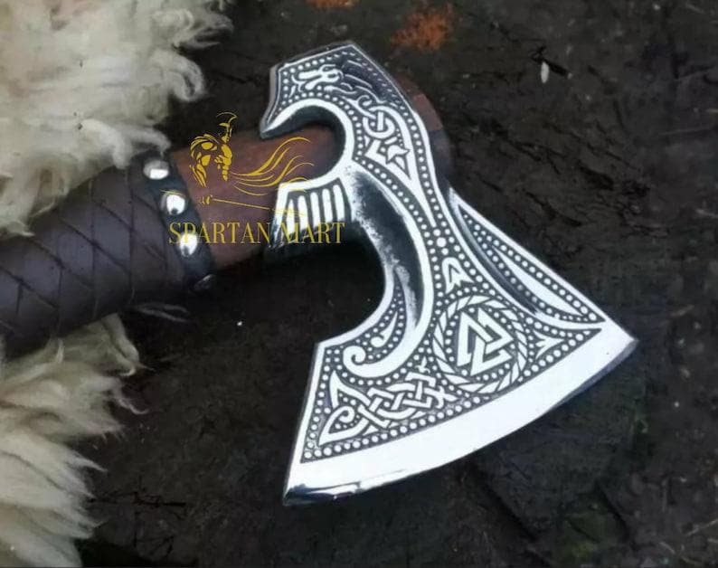Personalized Viking axe | Custom Engraved Hand-Forged hatchet, Best Man Gift, Groomsmen Gift, Birthday or Christmas Gift for Him image 2