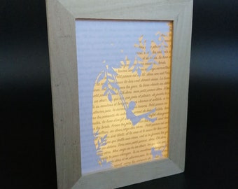 Night light for children's room, made of hand-cut paper