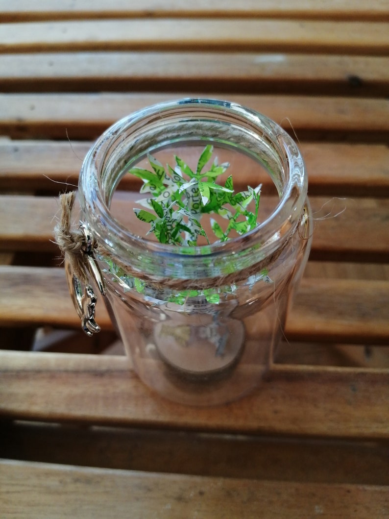 Good luck charm in a glass jar with a moon cat charm image 4