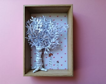 Mom hearts frame, with paper sculpture