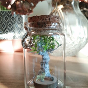 Good luck charm in a glass jar with a moon cat charm image 2