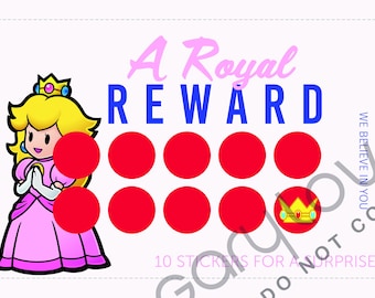 Princess Peach Themed Reward Chart