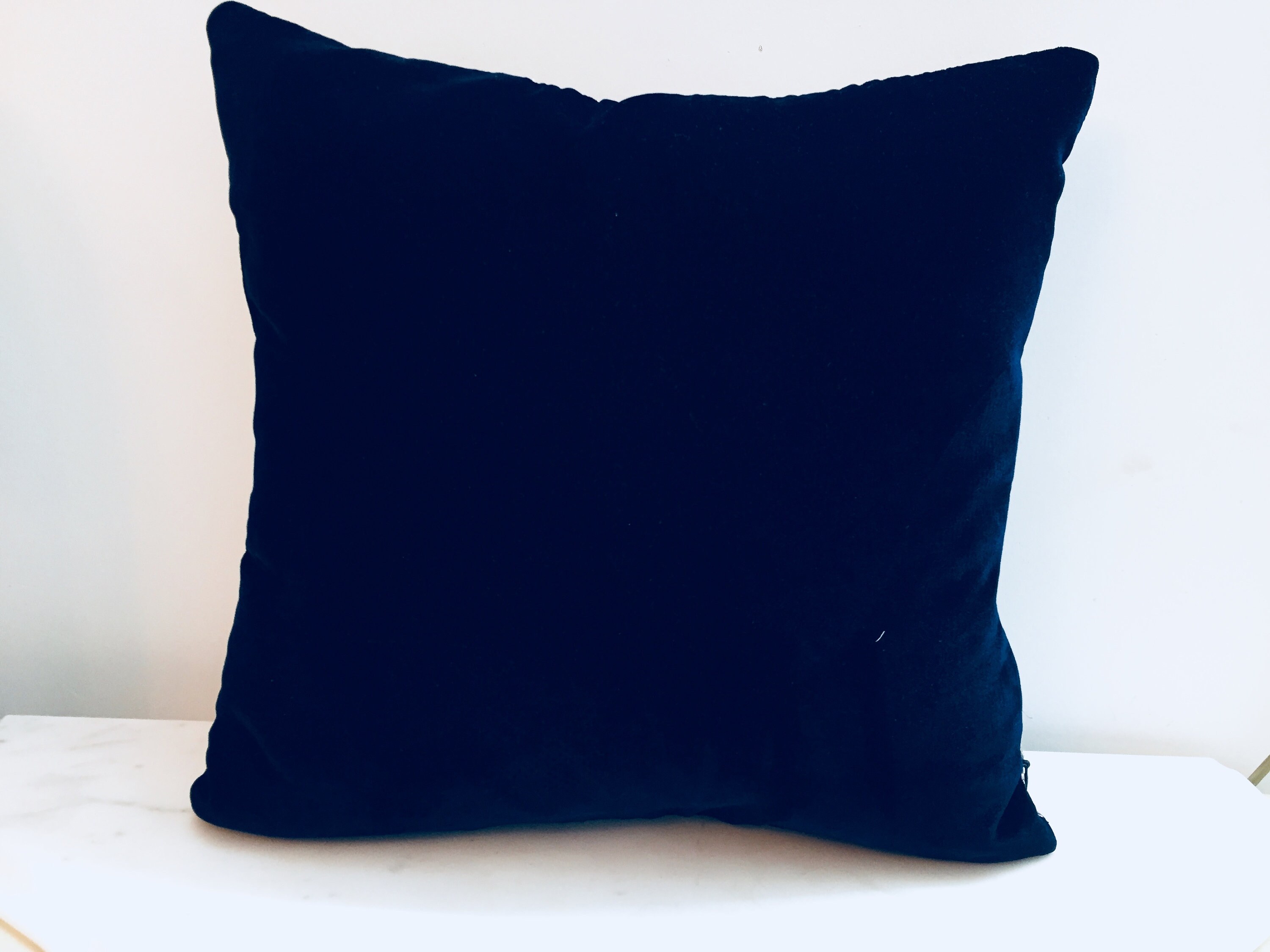 Navy Blue Velvet Cushion Cover Etsy