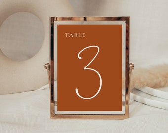 Warm Terracotta Wedding Table Number Template | Desert Wedding Table Number | Boho Wedding Table Number | Printable Wedding Table Number