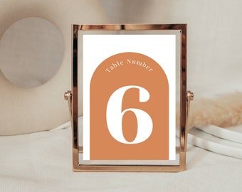 Terracotta Wedding Table Number Template | Arched Wedding Table Number | Arched Table Number | Printable Table Number | Boho Wedding Table