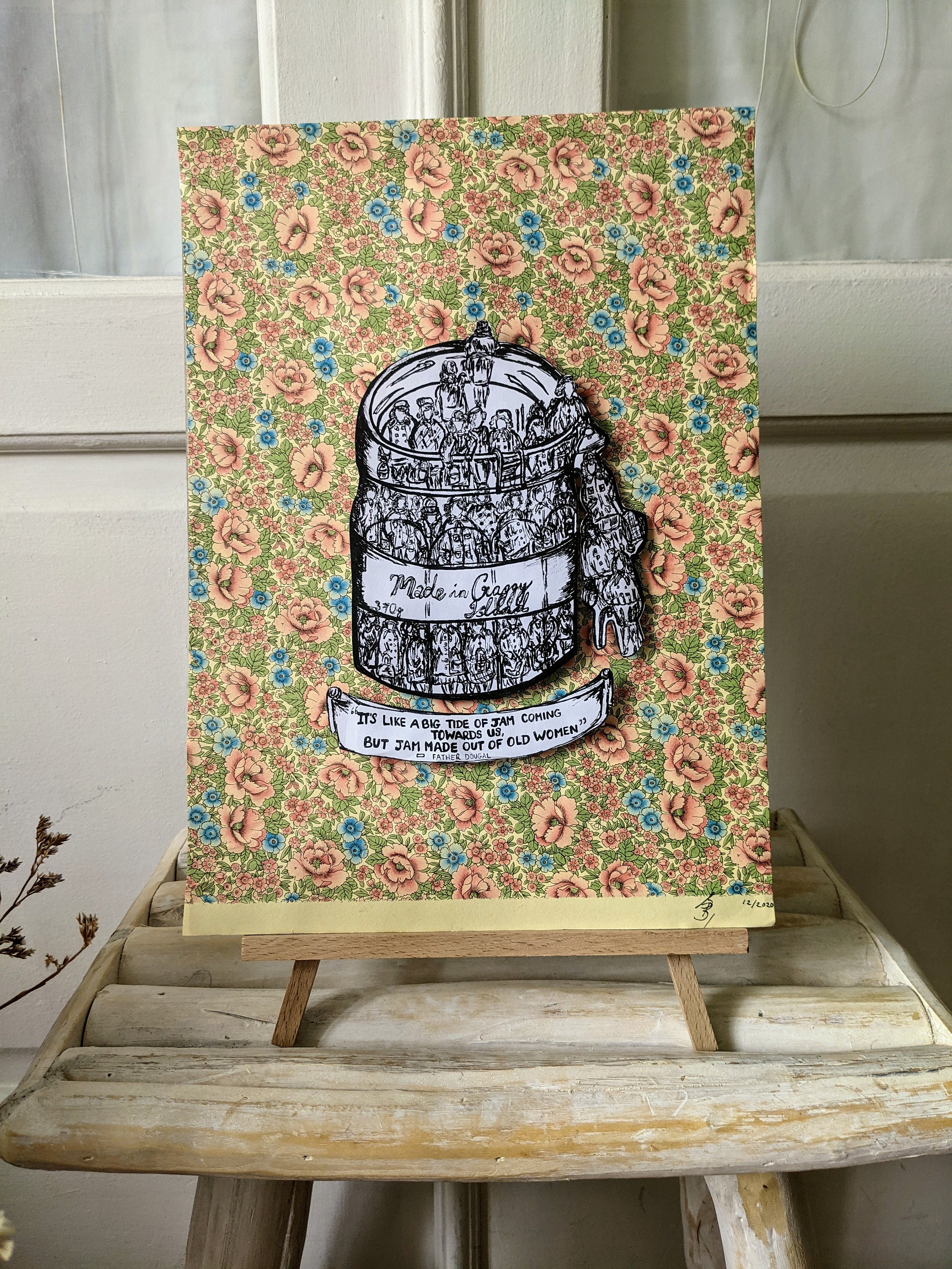 Père Ted Jam Jar Art Print
