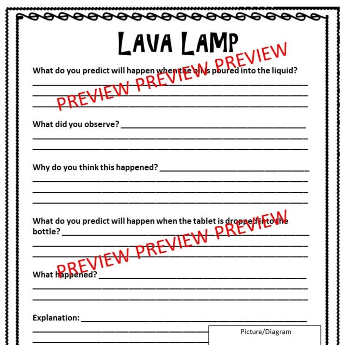 Lava Lamp Science Experiment Exploring Density and Reactions. - Etsy