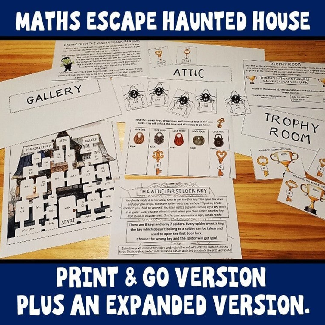 Mage Math Hunted House Haunted House Maths Escape Room: Halloween Mystery (PDF Download) - Etsy