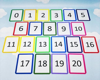 Number flash cards - Numbers to 20 - Teaching resource - Educational toy - Reception - Number cards - Visual learners - Numeracy - Counting