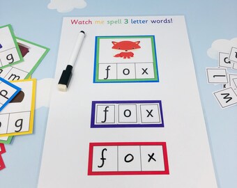 Phonics Spelling Set: CVC Words Learning Sheets (PDF Printable)