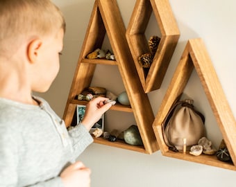 Floating Mountain Shelf - Mountain Wall Art, Essential Oil Storage Shelf, Boho Wall Decor, Mountain Shelf Nursery