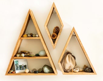 Floating Mountain Shelf - Mountain Wall Art, Essential Oil Storage Shelf, Boho Wall Decor, Mountain Shelf Nursery