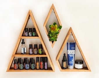 Essential Oil Storage - Essential Oil Shelf, Crystal Display, Mountain Shelf, Apothecary Shelf, Wall Decor