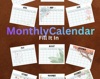 Montly Fill In Calandar