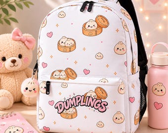 Niedlicher Rucksack mit Knödelmuster – Kawaii-Schultasche in Pastellfarben mit Knödelmuster